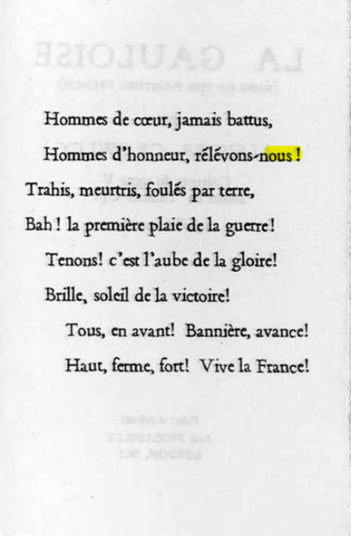 Original scan of La Gauloise. Song of the Fighting French, PDF page 2
