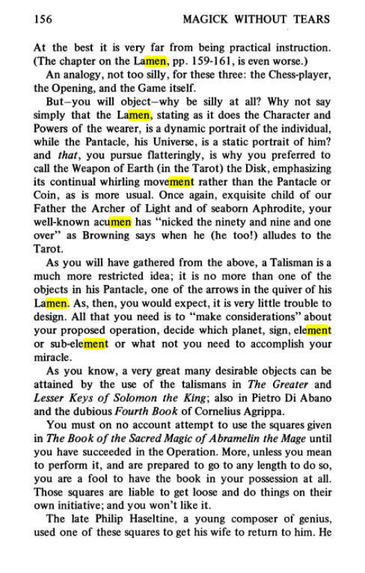 Original scan of Magick Without Tears, PDF page 189